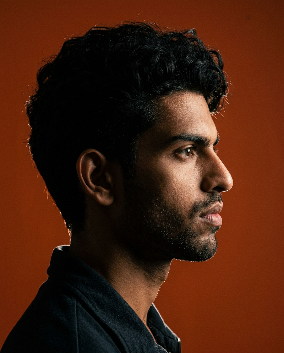 Side profile portrait of Abdullah Luqman